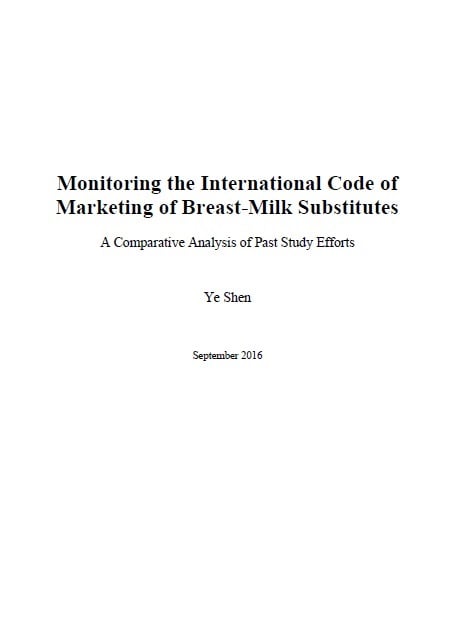 Monitoring the International Code of 
Marketing of Breast-Milk Substitutes