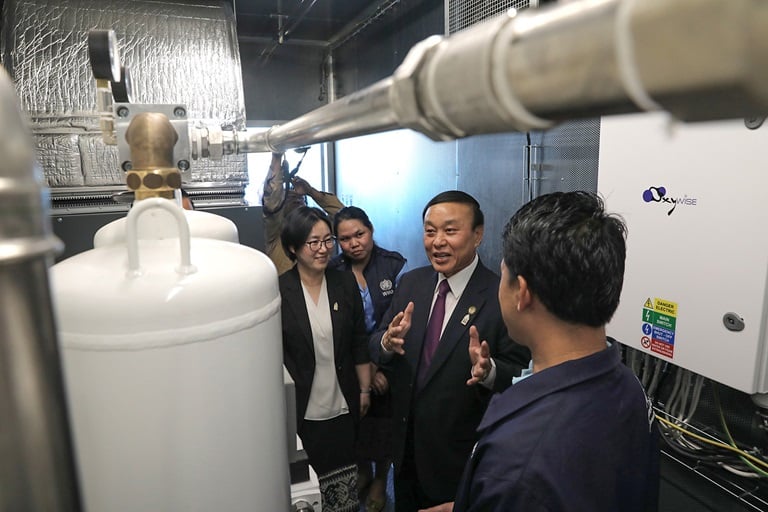 man checking the oxygen tanks